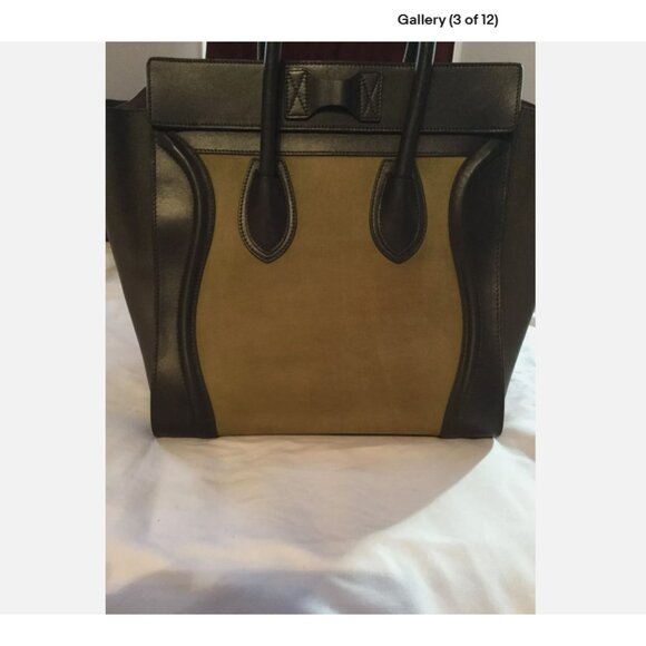 Celine Tri Color Luggage Back Suede Nubuck Leather - Picture 3 of 11
